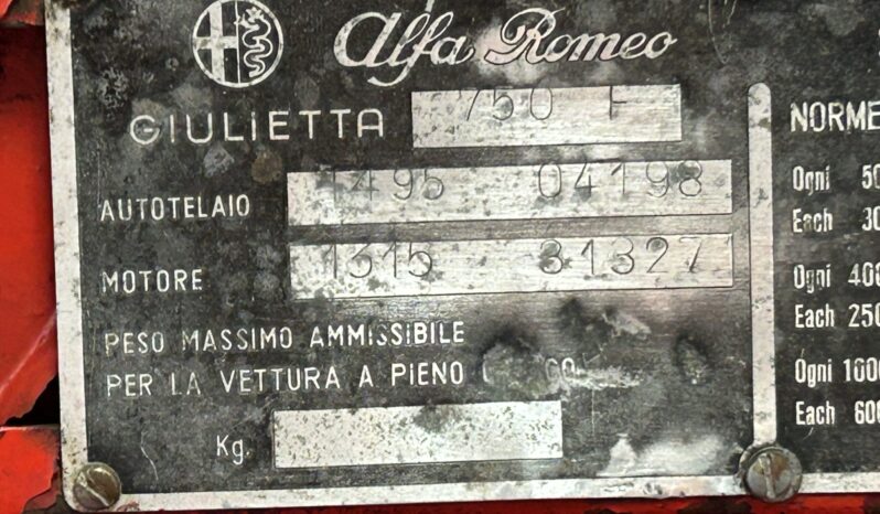 								1958 Alfa Romeo Giulietta Spider Veloce 750F full									