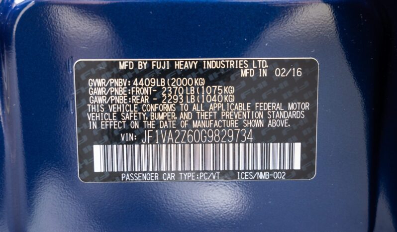 
								2016 Subaru WRX STi Limited full									