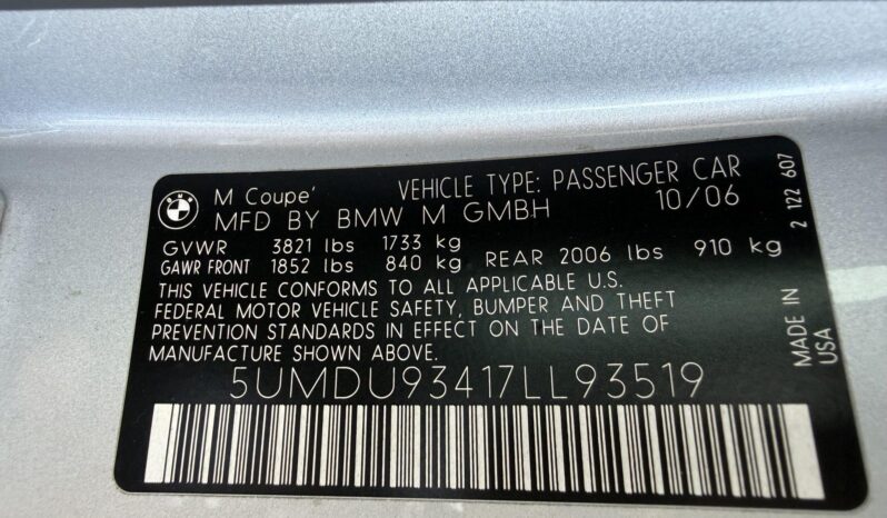 
								2007 BMW Z4 M Coupe full									