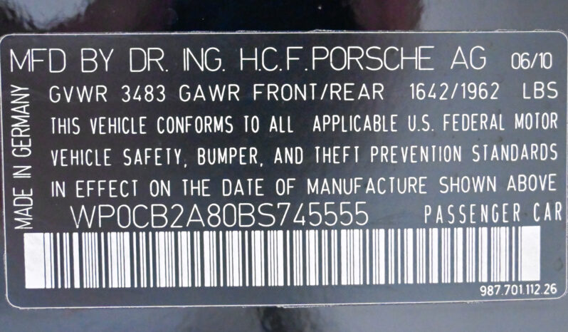 								2011 Porsche Boxster Spyder full									