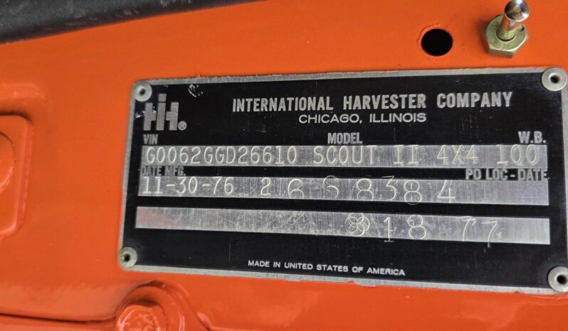 								1977 International Harvester Scout II 345 4×4 full									