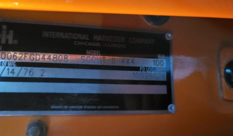 								1976 International Harvester Scout II 4×4 full									