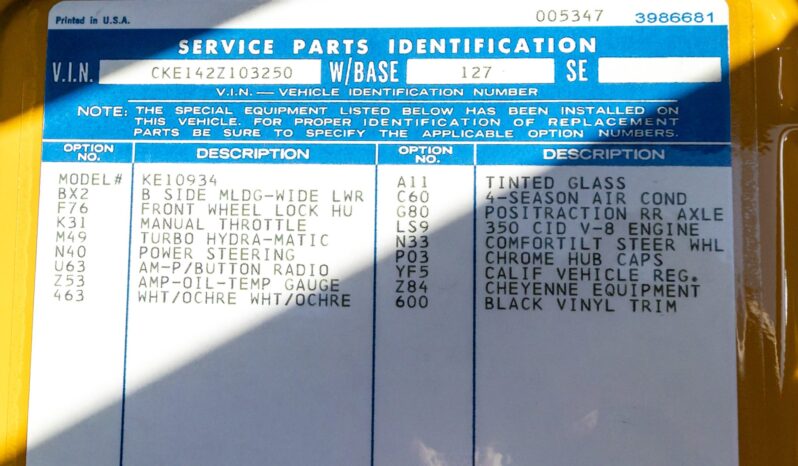 								1972 Chevrolet K10 Cheyenne Pickup 4×4 full									